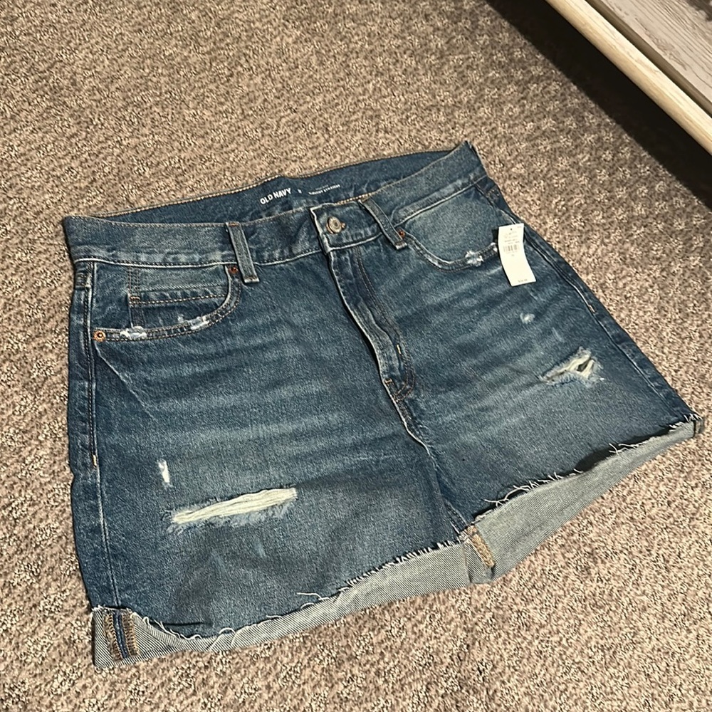 Old Navy High Rise Slouchy Straight jean shorts
